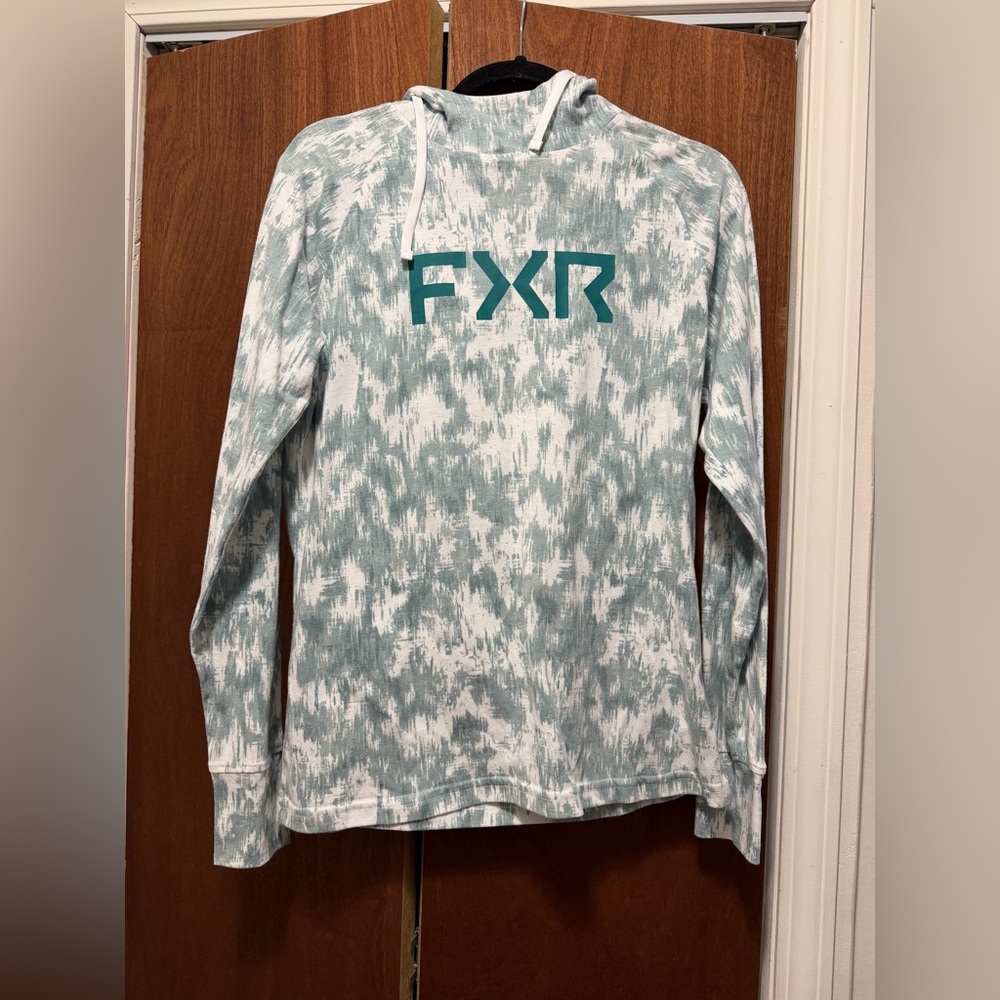 Women's FXR Teal Tie-Dye Hooded Long Sleeve Top